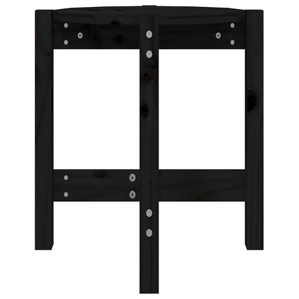 Soffbord svart Ø 42,5x45 cm massiv furu
