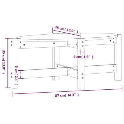 Soffbord honungsbrun 87x48x35 cm massiv furu