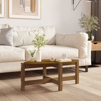 Soffbord honungsbrun 87x48x35 cm massiv furu