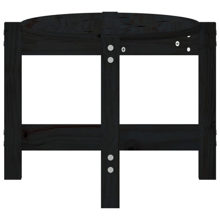 Soffbord svart 87x48x35 cm massiv furu