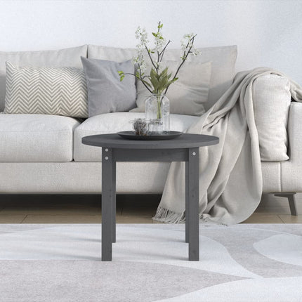 Soffbord grå Ø 55x45 cm massivt furu