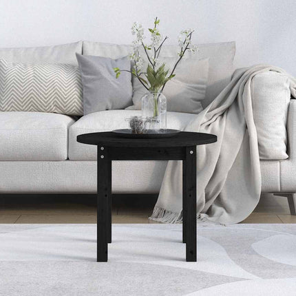 Soffbord svart Ø 55x45cm massiv furu