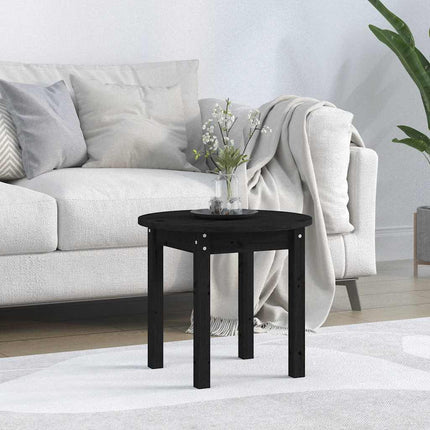 Soffbord svart Ø 45x40cm massiv furu