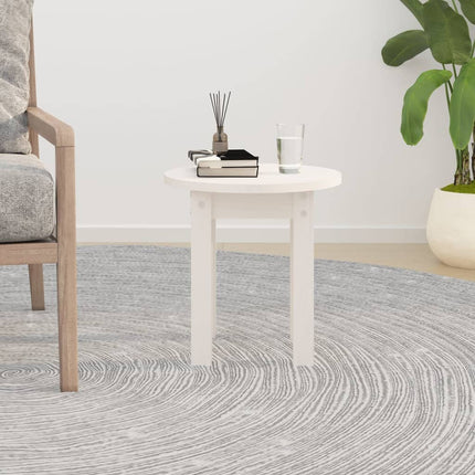 Soffbord vit Ø 35x35 cm massiv furu