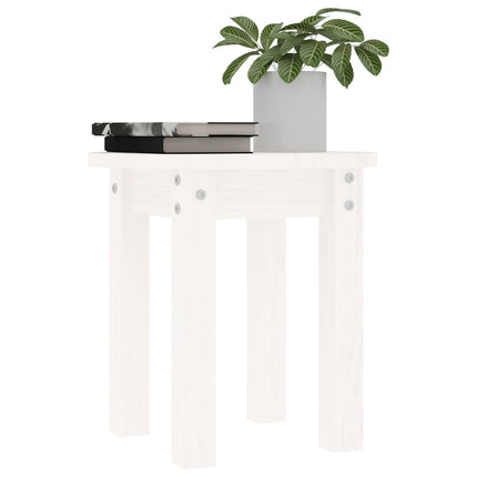 Soffbord vit Ø 35x35 cm massiv furu