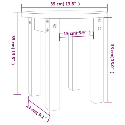 Soffbord vit Ø 35x35 cm massiv furu