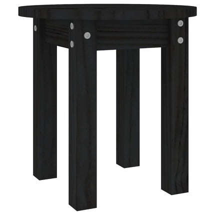 Soffbord svart Ø 35x35 cm massiv furu