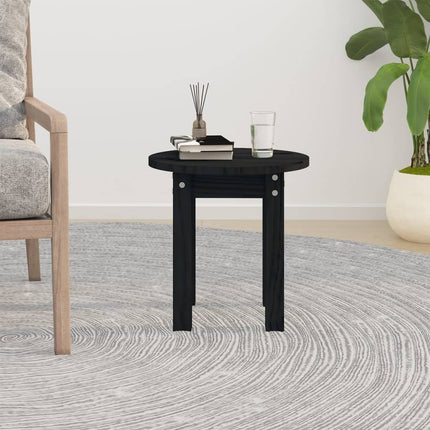 Soffbord svart Ø 35x35 cm massiv furu