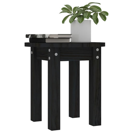 Soffbord svart Ø 35x35 cm massiv furu