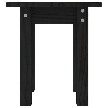 Soffbord svart Ø 35x35 cm massiv furu