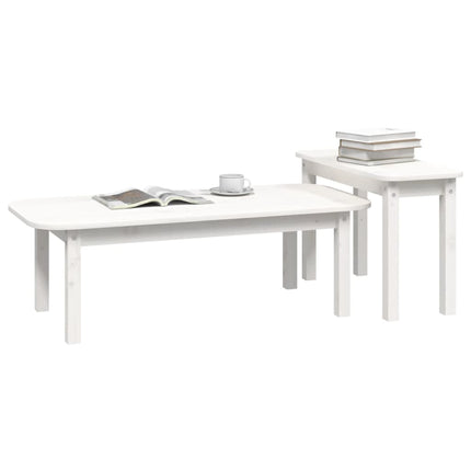 Satsbord 2 st vit massiv furu