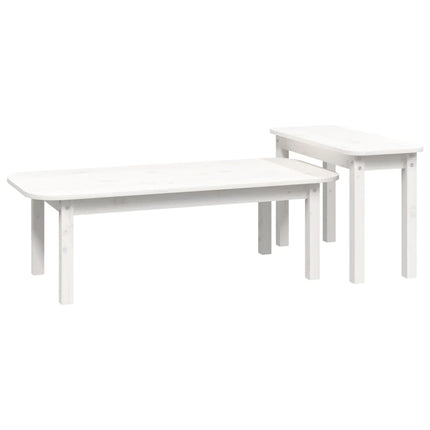 Satsbord 2 st vit massiv furu