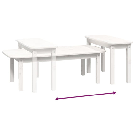 Satsbord 2 st vit massiv furu