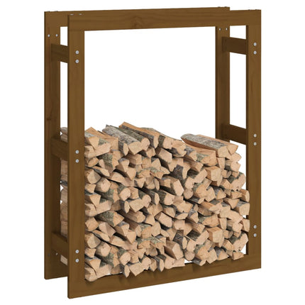 Vedställ honungsbrun 80x25x100 cm massiv furu