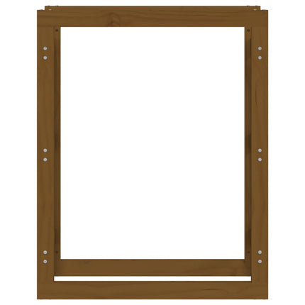 Vedställ honungsbrun 80x25x100 cm massiv furu
