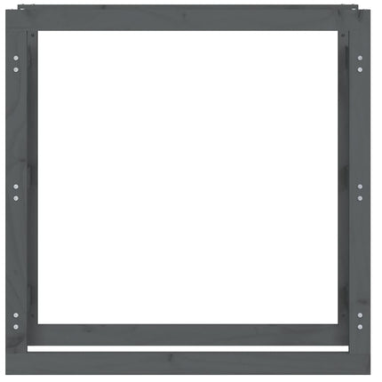 Vedställ grå 100x25x100 cm massiv furu