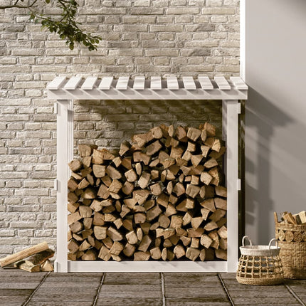 Vedställ vit 108x64,5x109 cm massiv furu
