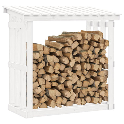 Vedställ vit 108x64,5x109 cm massiv furu