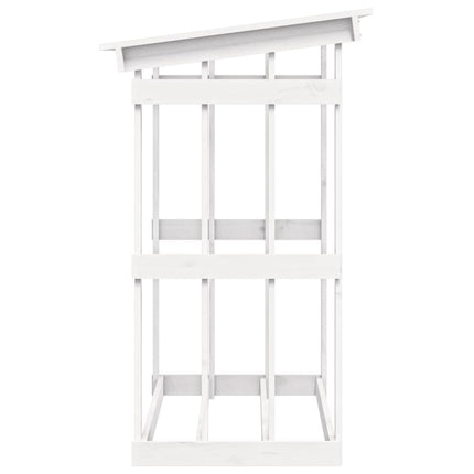 Vedställ vit 108x64,5x109 cm massiv furu