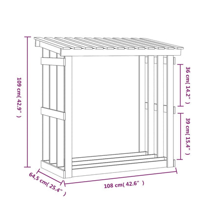 Vedställ vit 108x64,5x109 cm massiv furu