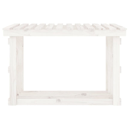 Vedställ vit 108x64,5x77 cm massiv furu