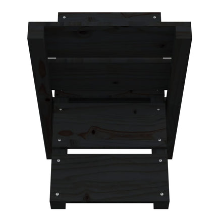 Vedställ Svart 47x39,5x48 cm massiv furu