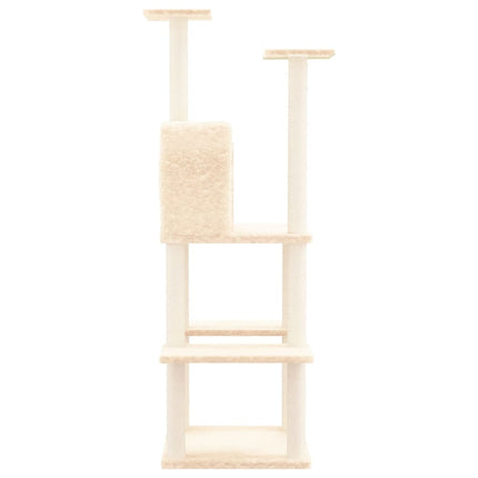 Katträd med klöspelare sisal gräddvit 144,5 cm