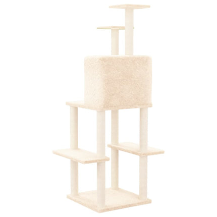 Katträd med klöspelare sisal gräddvit 144,5 cm