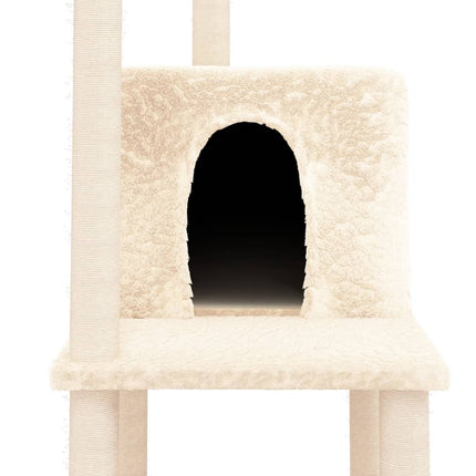 Katträd med klöspelare sisal gräddvit 144,5 cm