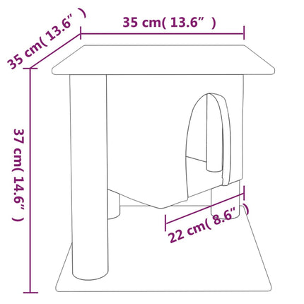 Klösträd med sisalpelare mörkgrå 37 cm