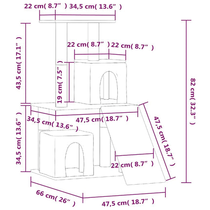 Klösträd med sisalpelare mörkgrå 82 cm