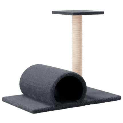 Klöspelare för katt med tunnel Mörkgrå 60x34,5x50 cm