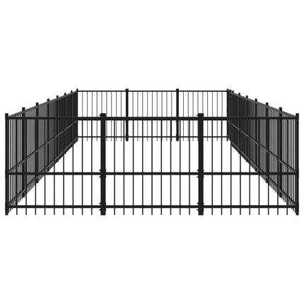 Hundgård för utomhusbruk stål 19,76 m²