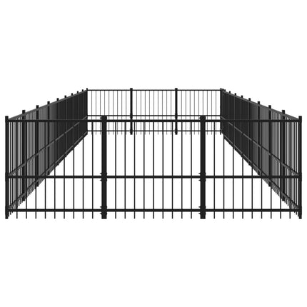 Hundgård för utomhusbruk stål 25,4 m²