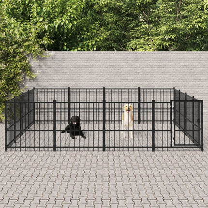 Hundgård för utomhusbruk stål 15,05 m²