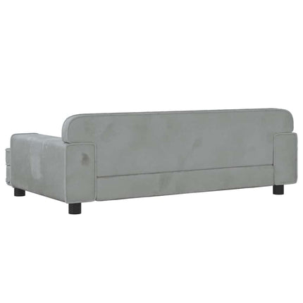 Hundbädd ljusgrå 90x53x30 cm sammet