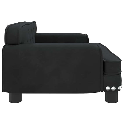 Hundbädd svart 70x45x30 cm sammet