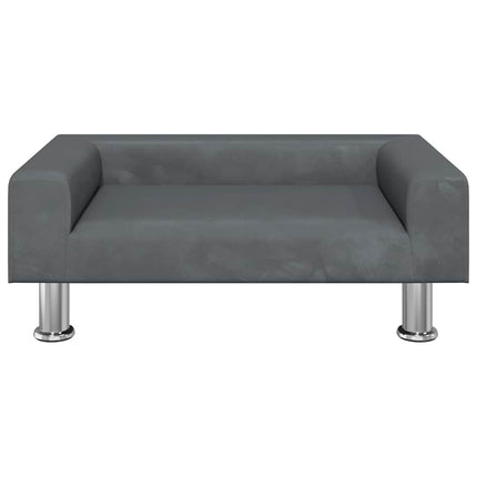 Hundbädd mörkgrå 70x45x26,5 cm sammet