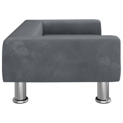Hundbädd mörkgrå 70x45x26,5 cm sammet