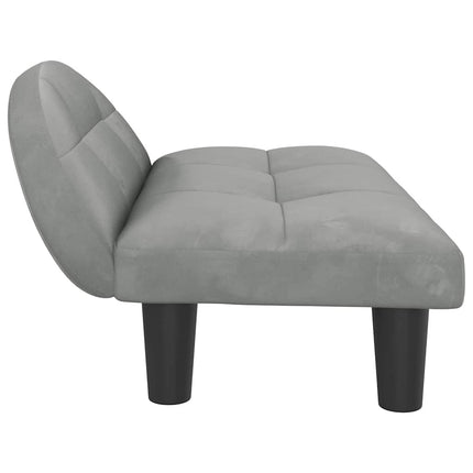 Hundbädd ljusgrå 70x52x30 cm sammet