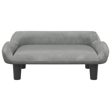 Hundbädd ljusgrå 70x40x24 cm sammet