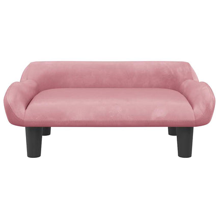 Hundbädd rosa 70x40x24 cm sammet
