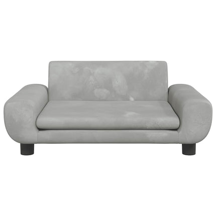 Hundbädd ljusgrå 70x45x33 cm sammet