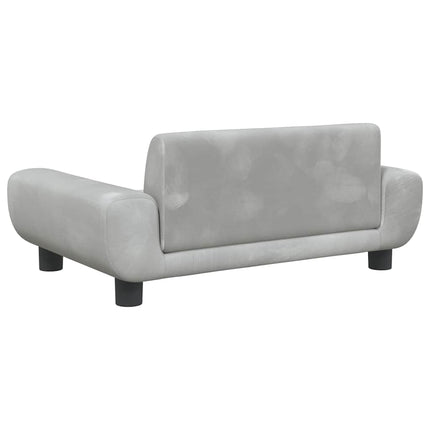 Hundbädd ljusgrå 70x45x33 cm sammet