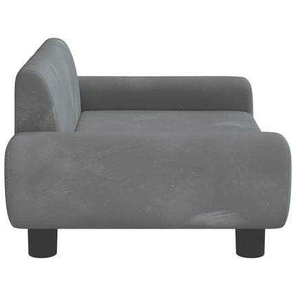 Hundbädd mörkgrå 70x45x33 cm sammet