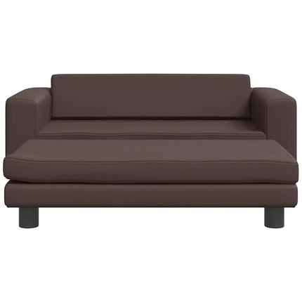 Hundbädd med förlängning brun 100x50x30 cm konstläder