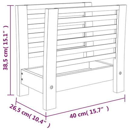 Tidningsställ 40x26,5x38,5 cm massivt valnötsträ