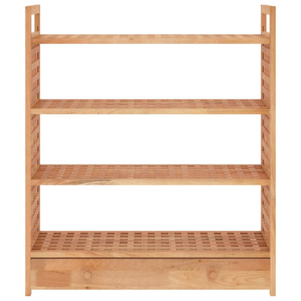 Skohylla med låda 70x27x81 cm massivt valnötsträ