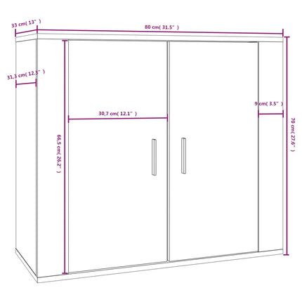 Skänk vit 80x33x70 cm konstruerat trä