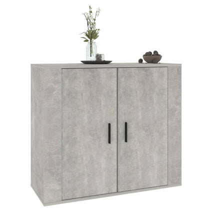 Skåp betonggrå 80x33x70 cm konstruerat trä